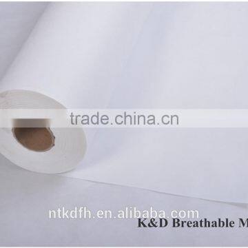 Waterproof and breatheradle housewrap paper or roofing membrane