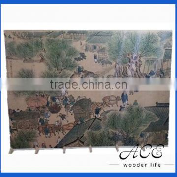 Personalized Solid Wood Folding Screen UV printing on wood Home Decoration Birch Screen