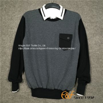 Men's Crew Neck Patch Pocket Sweater