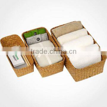 3pcs New Natural Wicker Baske Sundries