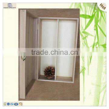 Natural Color 2 3 12 Bottles Hinge Antique Wooden Wine Boxes photo-4