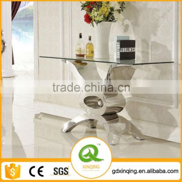 Cheap Tempered Glass Top Stainless Steel Base Console Table Modern F346