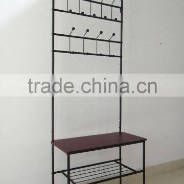 RH-4825 ENTRY WAY Hall Tree Bench Furniture Hook Hanger ORGANIZER Standing Coat Shoe Clothes Rack photo-3