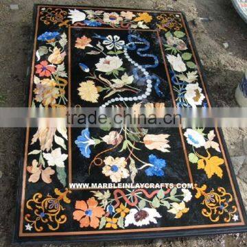 Black Marble Inlay Table Tops