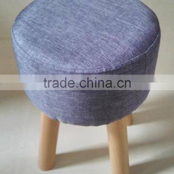 Living Room Furniture Padded Round Stool Ottoman Wooden Pouf photo-5
