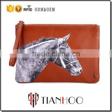 China Supplier Fashion Leather Hand Bags Clutch Bag With Zipper Strap Clutch Bag photo-2