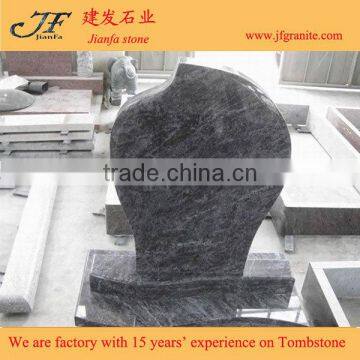 Antique Simple Design Bahama Blue Granite Headstone photo-4