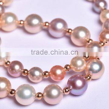 AAA 13-14mm Round Multicolors Edison Pearl Bracelet photo-4