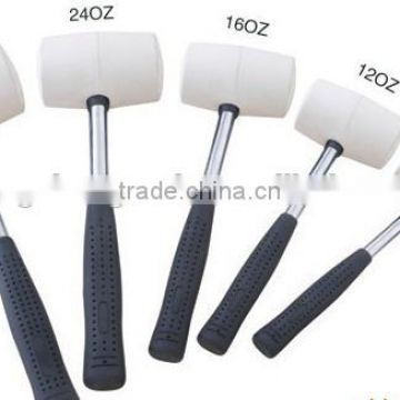 black and white color rubber mallet sizes with wooden handle