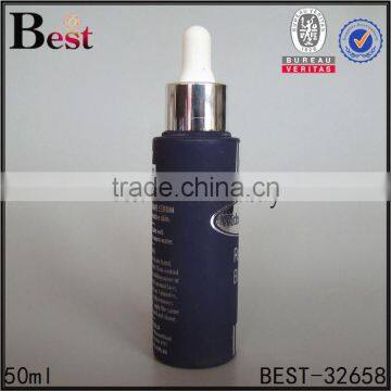 hot products cosmetic gark blue frosted 30ml glass bottle with silver aluminum dropper china suppliers
