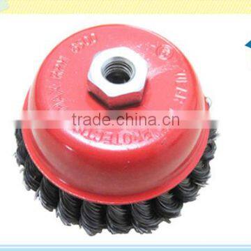 Knotted Steel M14x2 Thread Round Twist Wire Cup Brushes photo-2