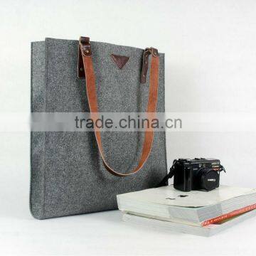 Handmade Vintage Grey Felt Tote Handbag Shopping Hand Bag, Simple but Fashion, Environmentally Friendly