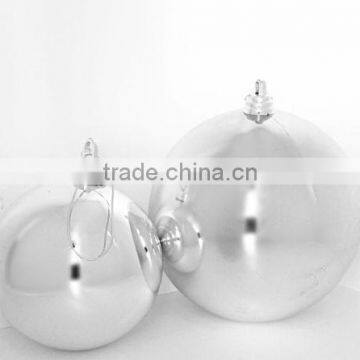 Cheap LARGE SHINY SILVER 200MM PLASTIC CHRISTMAS BALL 8" DIAMETER OUTDOOR ORNAMENT photo-3