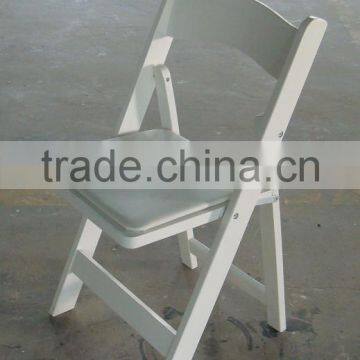 Pure Beech White Folding Chair With PVC Pad for Wedding Rental photo-4
