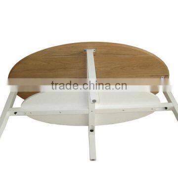wood oval coffee table with white top