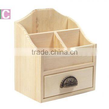 unfinished wooden desktop pen holder phone holder