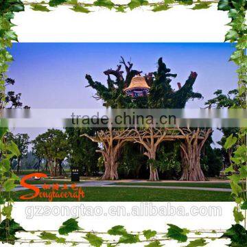 outdoor plastic big banyan tree house / artificial tree house