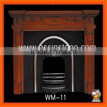 Nature pine wood fireplace mantel made by hand