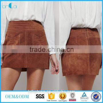 Latest Clothing Mad Love Suede Mini Skirt For women With A Line Design