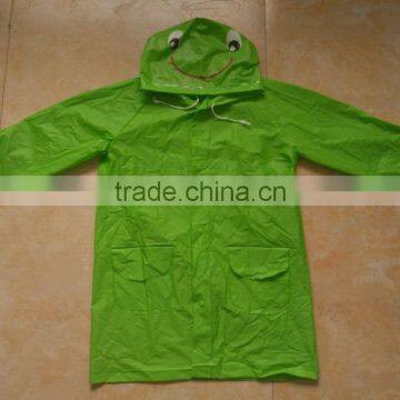 Kids PVC Green Frog Cartoon Raincoat for Kindergarten photo-2