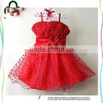 Lovely child Tulle flower pattern puffy summer cute Dress for baby girl dresses