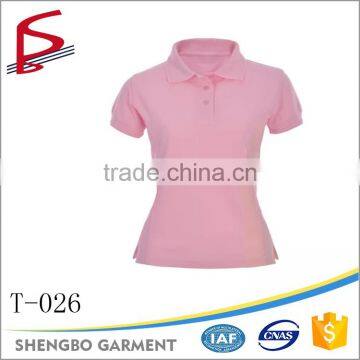 2016 Summer Colorful 100% Cotton Polo Custom t Shirt Woman
