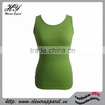 100% superfine machine washable merino wool women tank top vest singlet