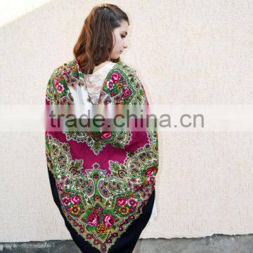 Vintage Ukrainian Shawl,Russian Shawl, Wool Shawl, Tablecloth, Floral Shawl , Floral Scarf, photo-2