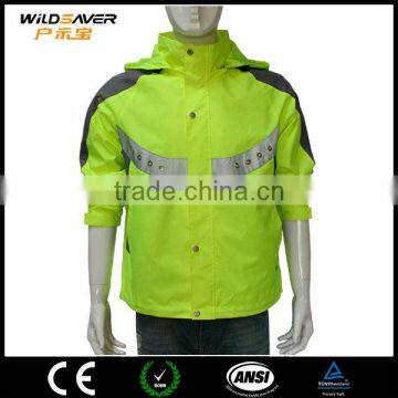 Reflective Waterproof High Visibility Winter Led Removeable Hood Jacket Men photo-2