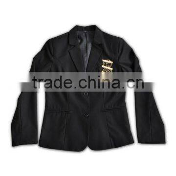 Two Button Good Quality Anti-wrinkle Customizable Womens Suit Nice Black Suits for Women photo-5