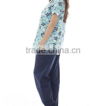 Printed Medical Workwear Mock Wrap Unifrom Set Oem Service Supply photo-2