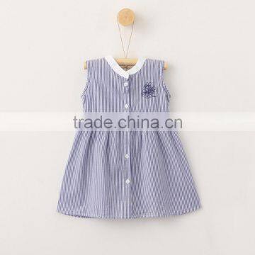 Wholesale Summer Sleeveless Stripe Girls Kids Casual Dresses photo-3