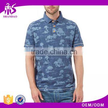 2016 Shandao Wholesale High End Fashion Casual 220g 100% Polyester Short Sleeve Customize Printed Clothing
