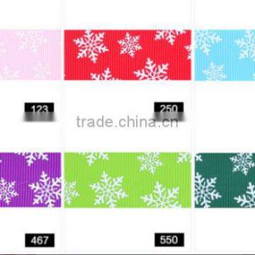 Hi-ana Ribbon 196 Merry Christmas White Snow Printed Satin Ribbon photo-2