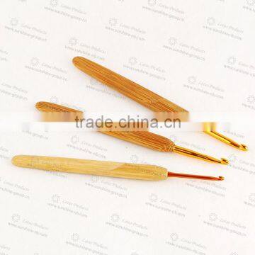 Knitting Needle Type Crochet Hook With Bamboo Handle Crochet Hook