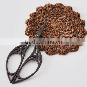 Golden Hollow Pattern Knitting Sewing Thread Scissor Vintage Fancy Scissors photo-3