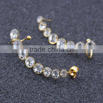 Fashion Jewelry Amazing Cuff Earrings Punk Style Earrings Women Elegant ss Cuff/ear Wrap Clip Crystal Gold Earrings photo-2