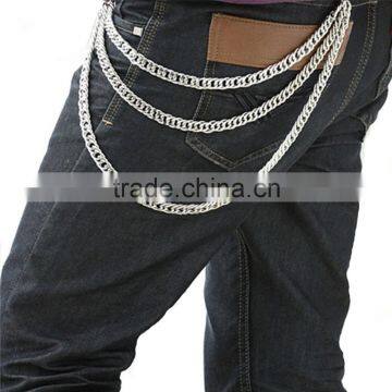 Punk Rock Three Line Biker Trucker Keychain Key Jean Wallet Chain