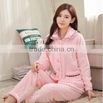 Pink Lovely Fleece Winter Women Pajamas photo-4