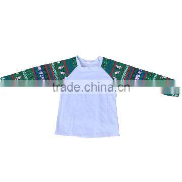 Wholesale Boutique printed Icing Raglan Shirts Sleeve Baseball Raglan Tee T Shirt Christmas Baby Ruffle