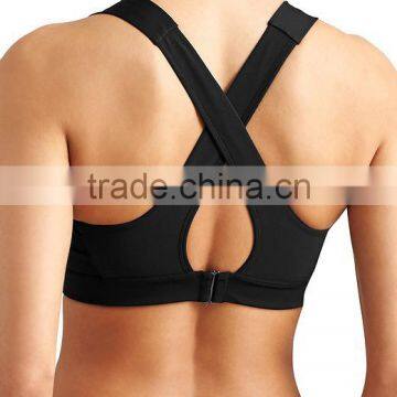 Wholesale Athletic Wear New Style Sexy Nylon Spandex X Back Two Colors Fitness Bra photo-3