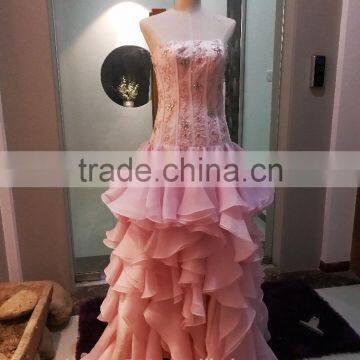 A-line Sweetheart Asymmetrical Taffeta with Beading Sash ball gown prom dress wedding dress P067