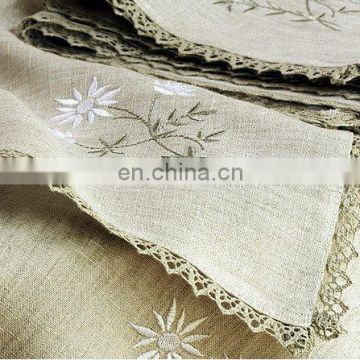 natural napkins with embroidery