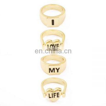 I Love My Life Rings 4 Piece 18mm Ring Set