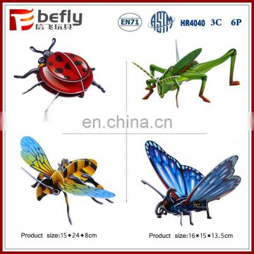 4 kinds mixed funny diy toy 3d insect paper puzzle for kid 2016