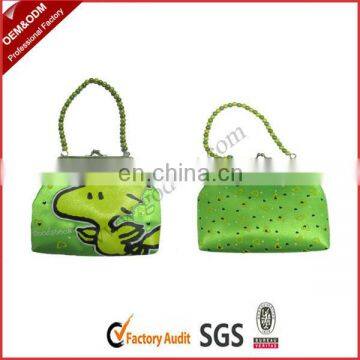 Animal Printed Hangable Satin Fabric Hinge Wallets