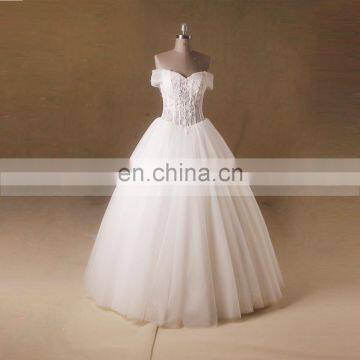 Princess See Through Lace Bodice Cap Sleeve Lace Applique Tulle Wedding Ball Gown Pleating Tulle