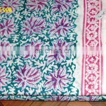 Vishal Handicraft-50 Yards Indian Boho Hand Block Print Cotton Fabric Sanganeri Floral Printed Block Print Cotton Fabric photo-2