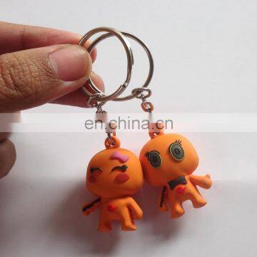 3D soft pvc double sided keychain cartoon