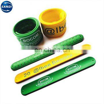 Promotional custom design printed silicone slap bracelet